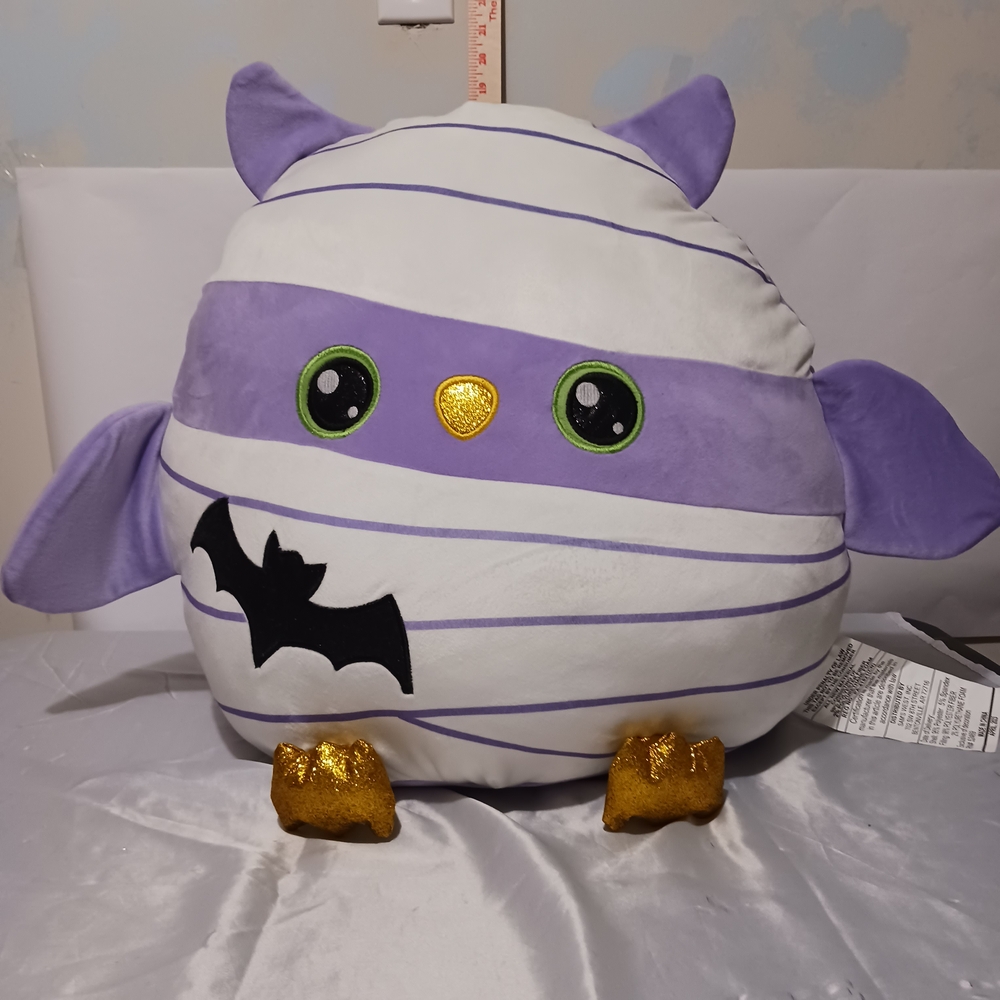 Halloween Squishy Owl Mummy 16" Plush Members Mark